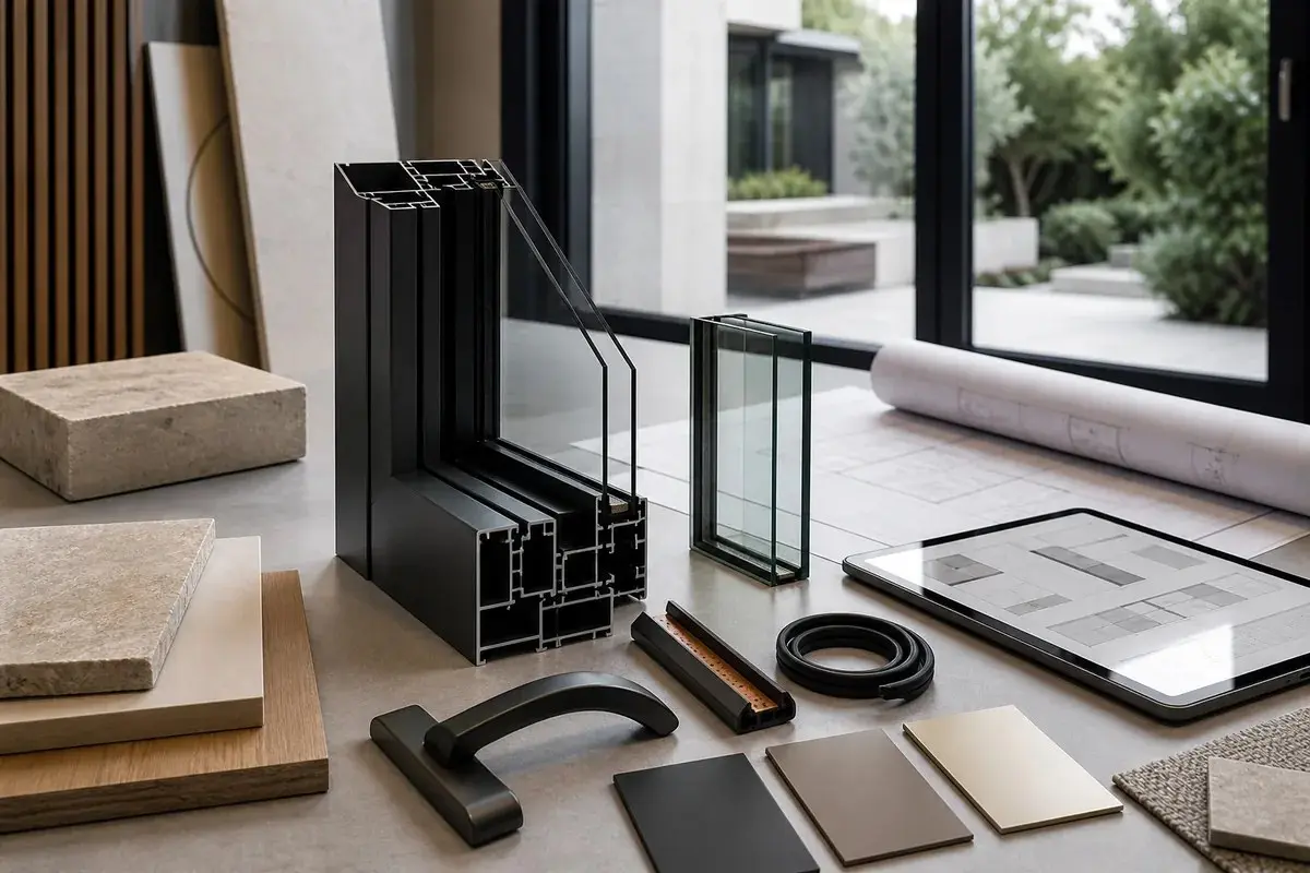 Thermal break aluminum frame and window system components